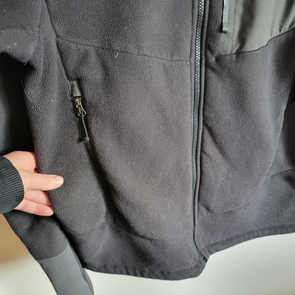 The North Face Jacket Full Zip Black Gray Sherpa Lined Men's Medium